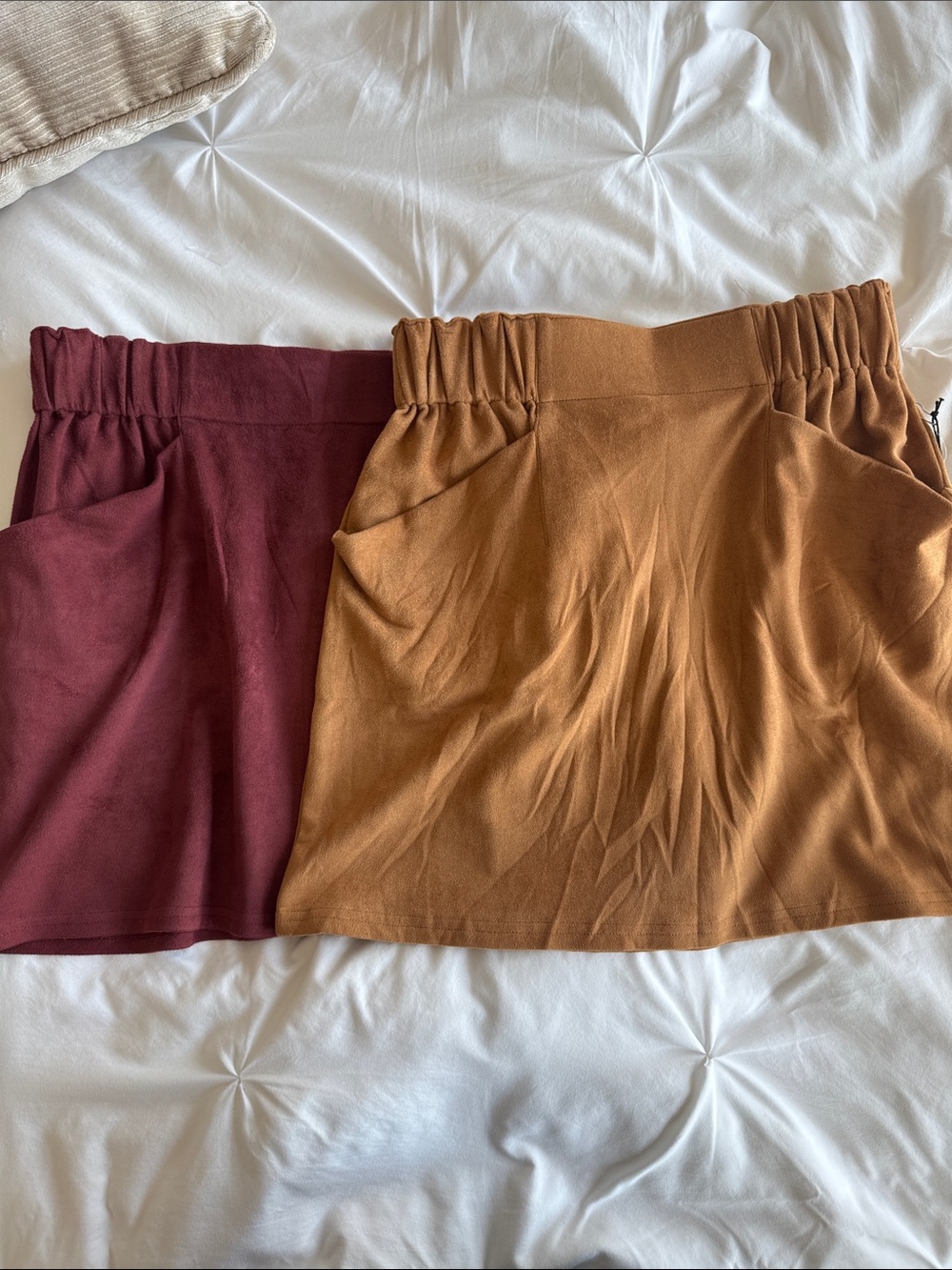 HYFVE Mini Skirt Duo in Burgundy and Camel